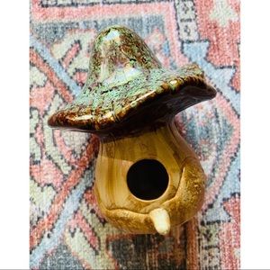 Mushroom Ceramic Glazed Bird House